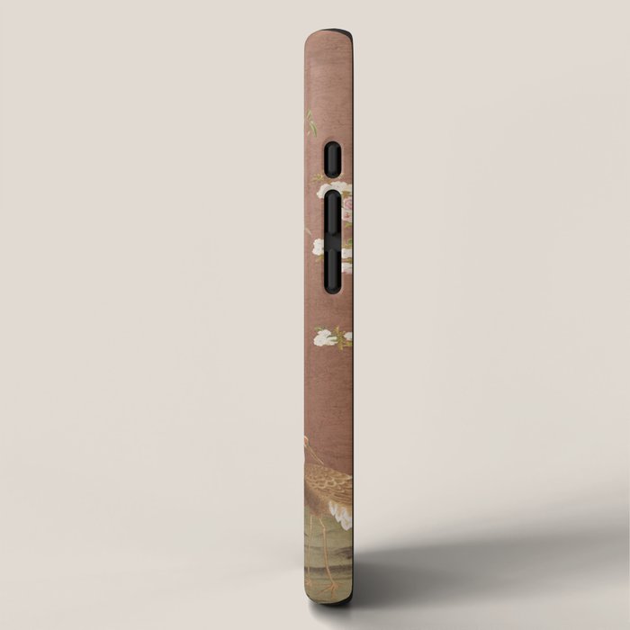 Vintage chinoiserie birds and japanese blossom trees on terracotta iPhone Case Gallery Image 2