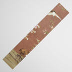 Vintage chinoiserie birds and japanese blossom trees on terracotta Table Runner Gallery Image 3