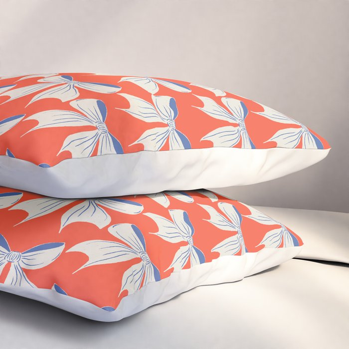 Bold Red and White Bow Pattern  A Striking Design Pillow Sham Gallery Image 3