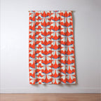 Bold Red and White Bow Pattern  A Striking Design Window Curtain Gallery Image 3