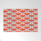 Bold Red and White Bow Pattern  A Striking Design Welcome Mat Gallery Image 1