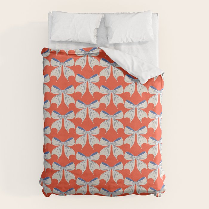 Bold Red and White Bow Pattern  A Striking Design Duvet Cover Gallery Image 6