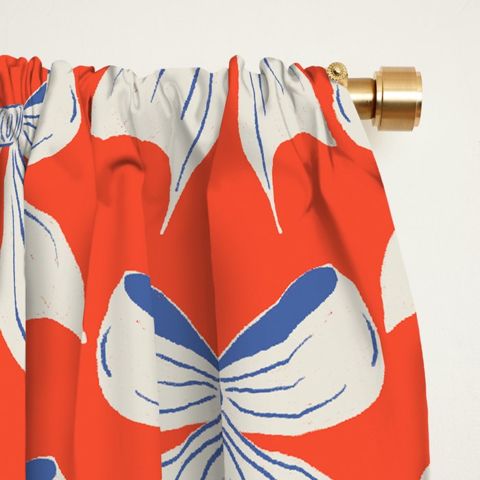 Bold Red and White Bow Pattern  A Striking Design Window Curtain Gallery Image 2