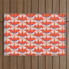 Bold Red and White Bow Pattern  A Striking Design Outdoor Rug Gallery Image 1