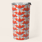 Bold Red and White Bow Pattern  A Striking Design Travel Mug Gallery Image 2