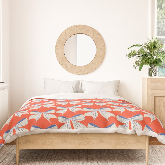 Bold Red and White Bow Pattern  A Striking Design Duvet Cover Gallery Image 3