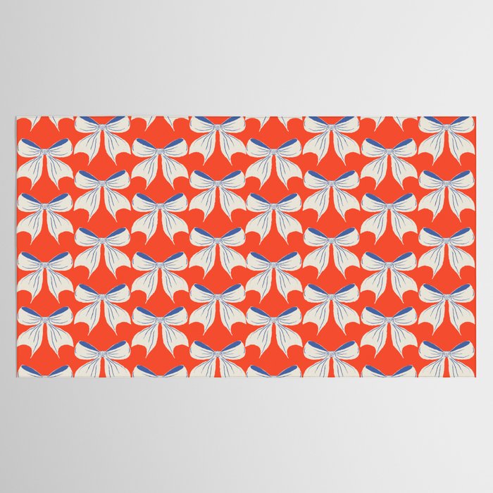 Bold Red and White Bow Pattern  A Striking Design Tablecloth Gallery Image 2