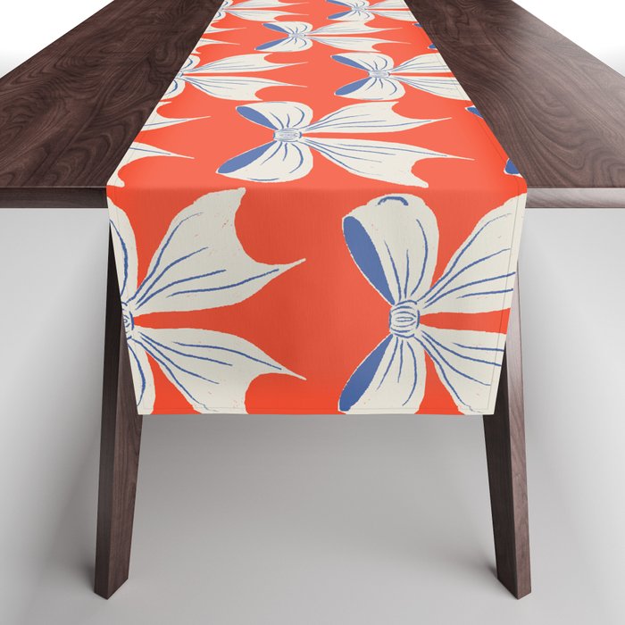 Bold Red and White Bow Pattern  A Striking Design Table Runner Gallery Image 1