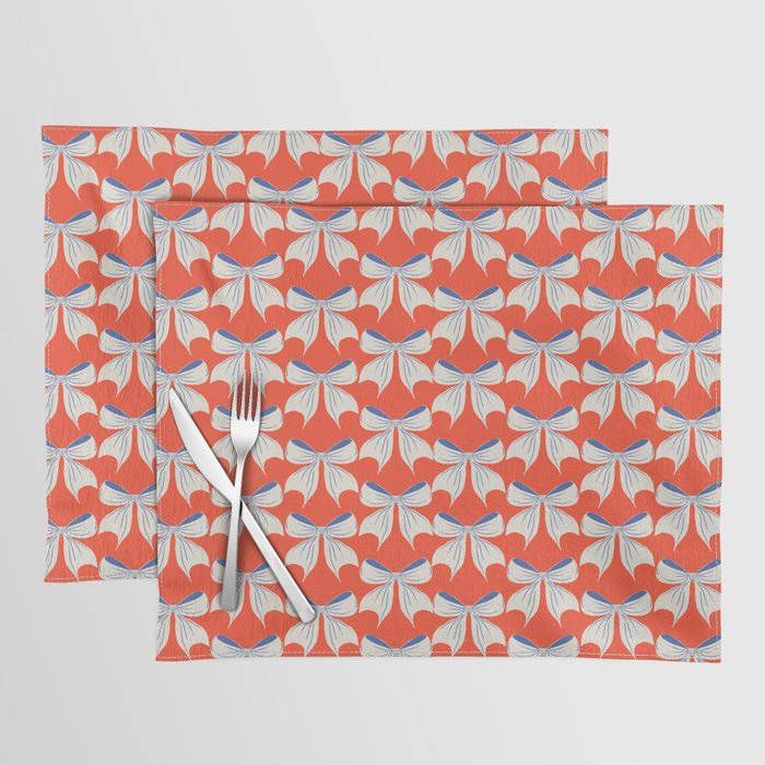 Bold Red and White Bow Pattern  A Striking Design Placemat Gallery Image 1
