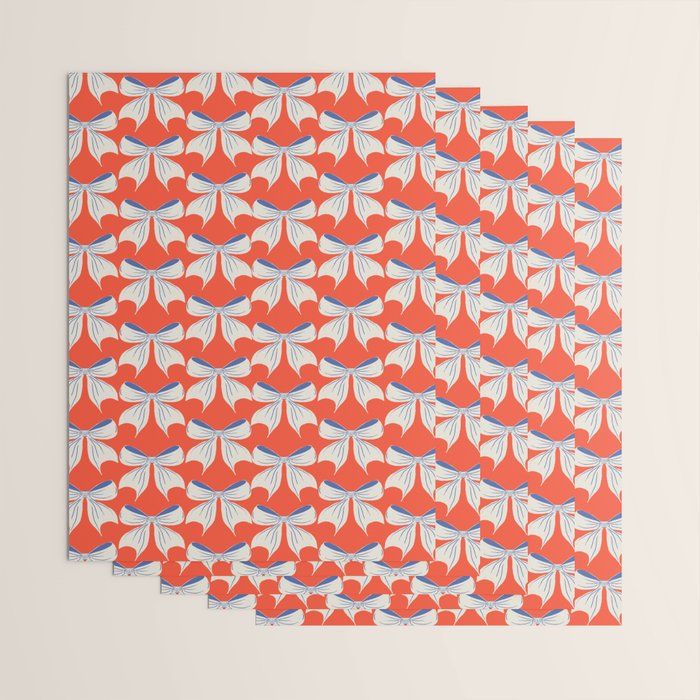 Bold Red and White Bow Pattern  A Striking Design Wrapping Paper Gallery Image 3