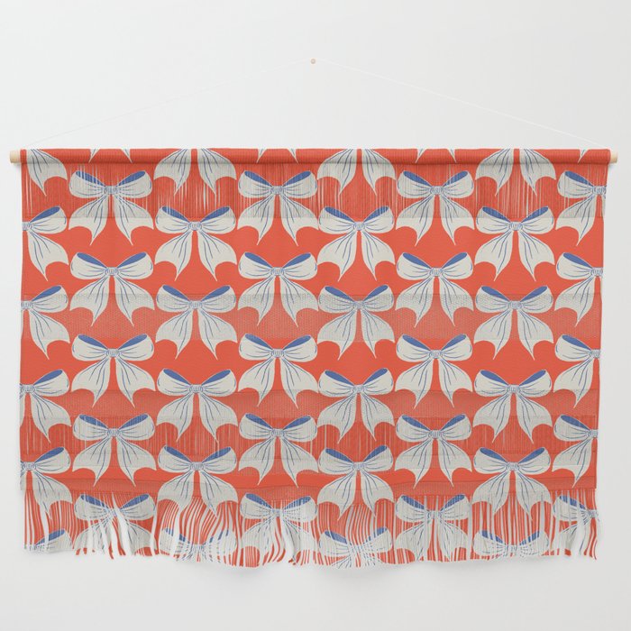 Bold Red and White Bow Pattern  A Striking Design Wall Hanging Gallery Image 1