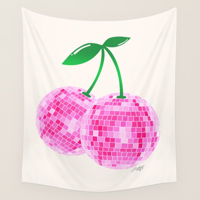 Disco Ball Cherries Wall Tapestry Gallery Image 4