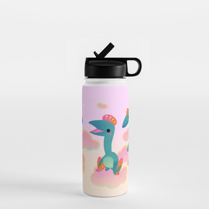 Quetzalcoatlus in the pink sky Water Bottle Gallery Image 1