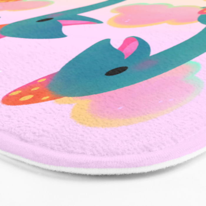 Quetzalcoatlus in the pink sky Bath Mat Gallery Image 3