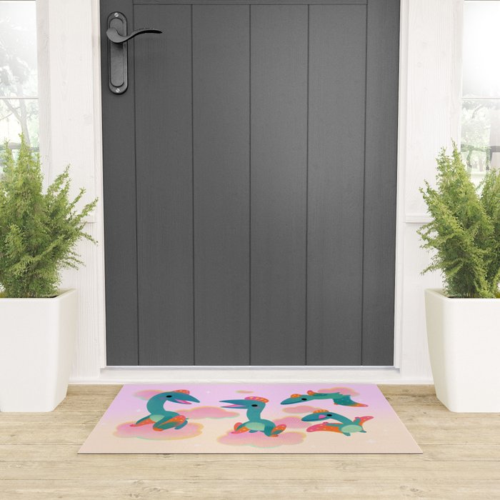 Quetzalcoatlus in the pink sky Welcome Mat Gallery Image 3