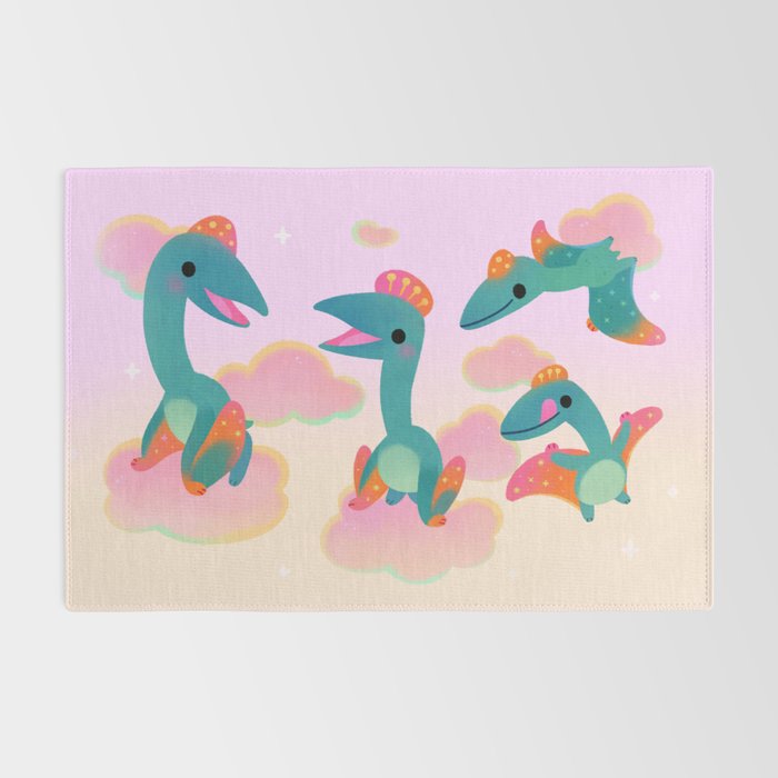 Quetzalcoatlus in the pink sky Rug Gallery Image 2