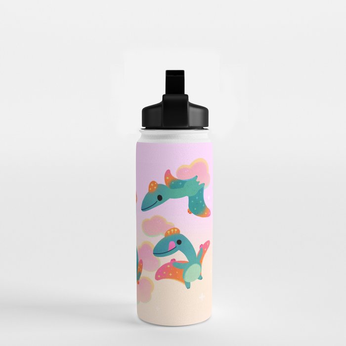 Quetzalcoatlus in the pink sky Water Bottle Gallery Image 2