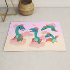 Quetzalcoatlus in the pink sky Rug Gallery Image 1