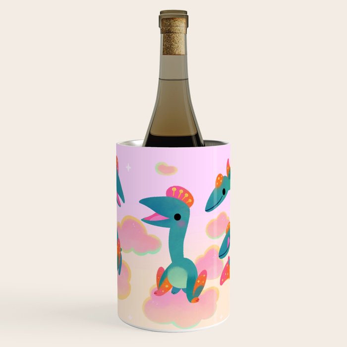 Quetzalcoatlus in the pink sky Wine Chiller Gallery Image 1