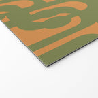 Mid Century Modern Loop Pattern Vintage Olive Green and Cantaloupe Orange Welcome Mat Gallery Image 2