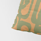 Mid Century Modern Loop Pattern Vintage Olive Green and Cantaloupe Orange Pillow Sham Gallery Image 4