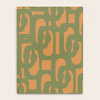 Mid Century Modern Loop Pattern Vintage Olive Green and Cantaloupe Orange Notebook Gallery Image 4