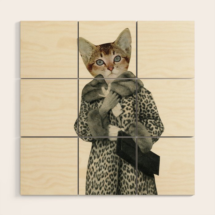 Kitten Dressed as Cat Wood Wall Art Gallery Image 1