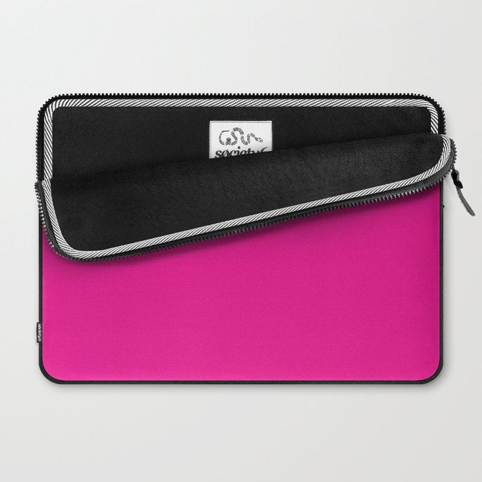 Very Hot Pink Bright Solid Color Laptop Sleeve Gallery Image 2