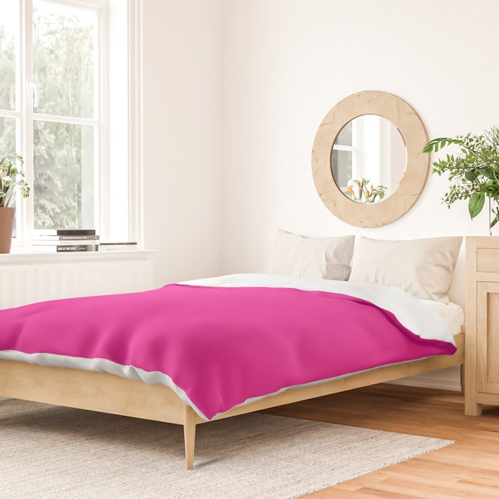 Very Hot Pink Bright Solid Color Duvet Cover Gallery Image 2