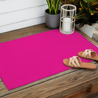 Very Hot Pink Bright Solid Color Outdoor Rug Gallery Image 2
