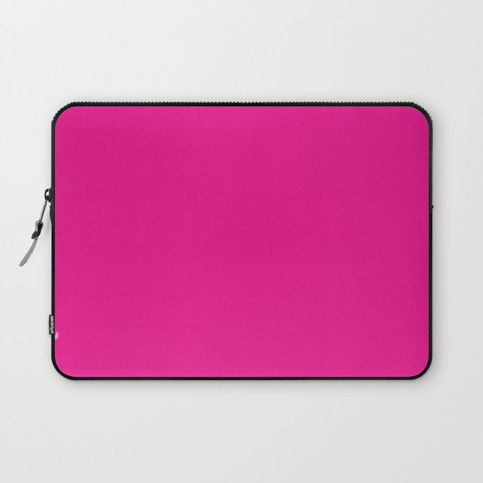 Very Hot Pink Bright Solid Color Laptop Sleeve Gallery Image 1