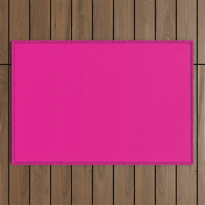 Very Hot Pink Bright Solid Color Outdoor Rug Gallery Image 1