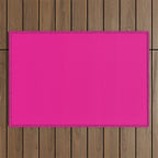 Very Hot Pink Bright Solid Color Outdoor Rug Gallery Image 1