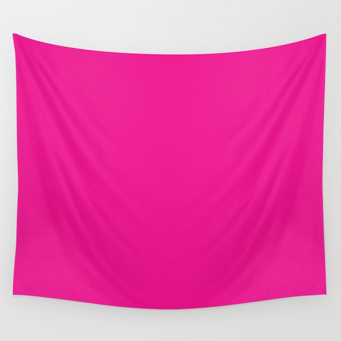 Very Hot Pink Bright Solid Color Wall Tapestry Gallery Image 4