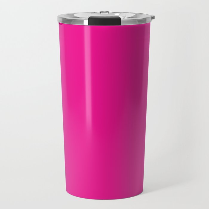 Very Hot Pink Bright Solid Color Travel Mug Gallery Image 1