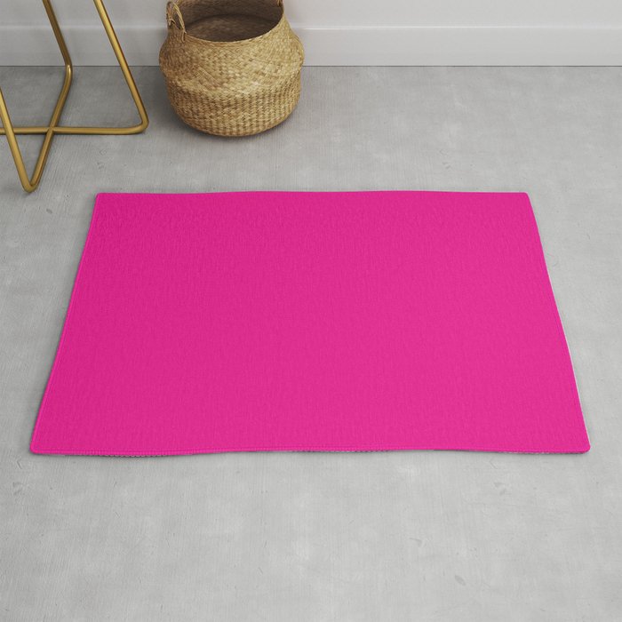 Very Hot Pink Bright Solid Color Rug Gallery Image 1