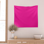 Very Hot Pink Bright Solid Color Wall Tapestry Gallery Image 2
