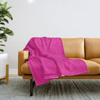 Very Hot Pink Bright Solid Color Throw Blanket Gallery Image 1