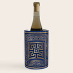 Greek Key Ornament - Greek Meander -gold on blue Wine Chiller Gallery Image 1