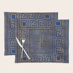 Greek Key Ornament - Greek Meander -gold on blue Placemat Gallery Image 1