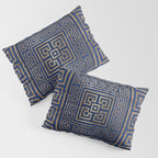 Greek Key Ornament - Greek Meander -gold on blue Pillow Sham Gallery Image 3
