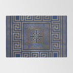 Greek Key Ornament - Greek Meander -gold on blue Rug Gallery Image 2
