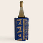 Greek Key Ornament - Greek Meander -gold on blue Wine Chiller Gallery Image 2