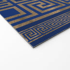 Greek Key Ornament - Greek Meander -gold on blue Welcome Mat Gallery Image 2