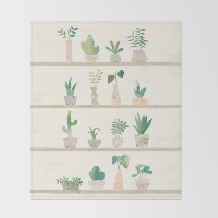Little Plant Pots Throw Blanket Gallery Image 2