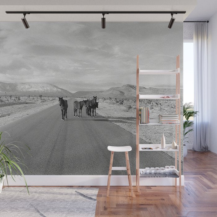 Spring Mountain Wild Horses Wall Mural Gallery Image 1