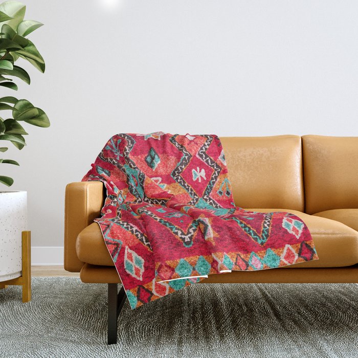 Epic Red Oriental Anthropologie Berber Atlas Moroccan Style Throw Blanket Gallery Image 1