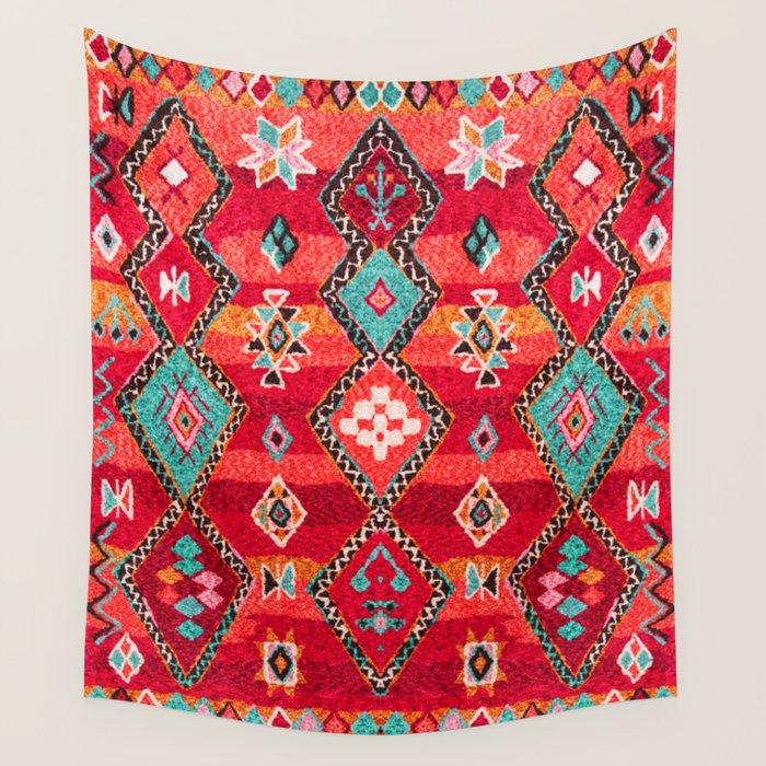 Epic Red Oriental Anthropologie Berber Atlas Moroccan Style Wall Tapestry Gallery Image 4