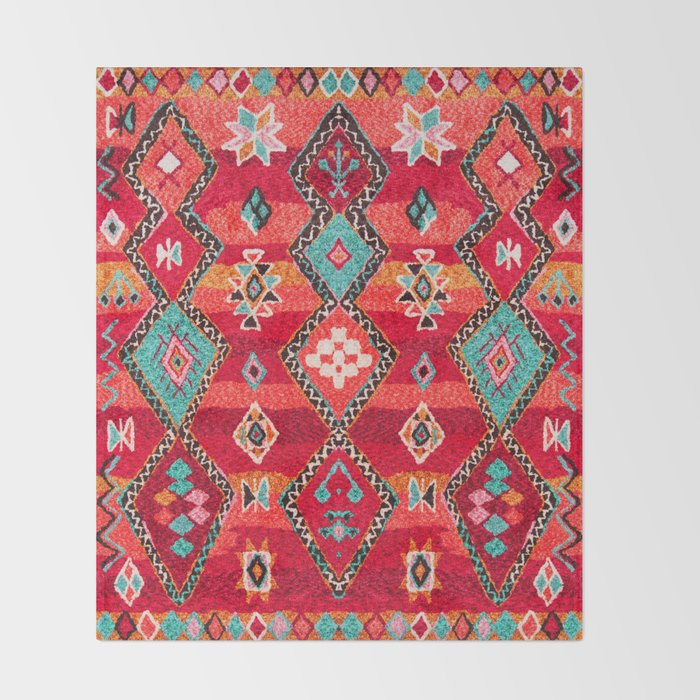 Epic Red Oriental Anthropologie Berber Atlas Moroccan Style Throw Blanket Gallery Image 2