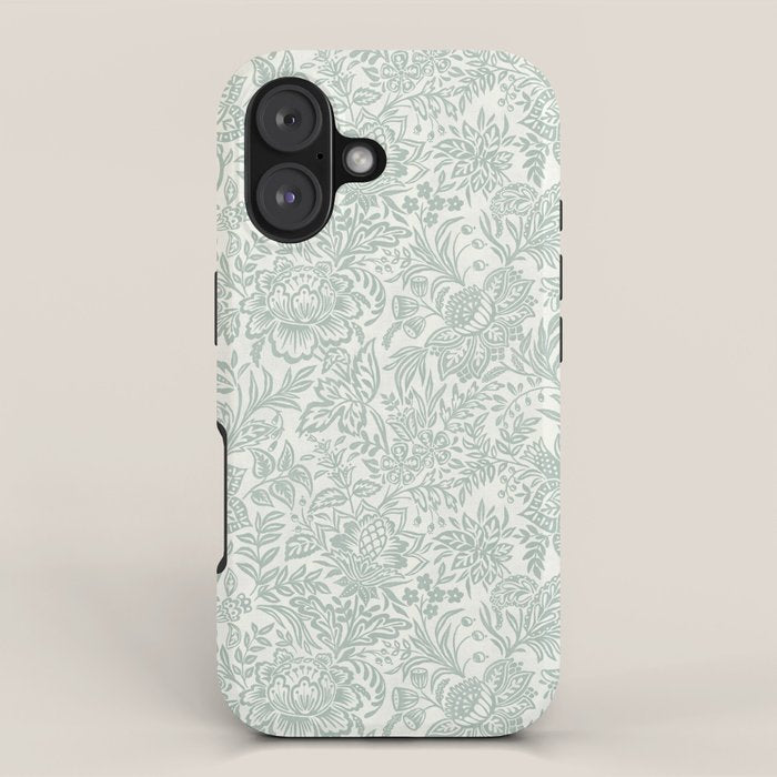Jacobean Floral - sagebrush  iPhone Case Gallery Image 1